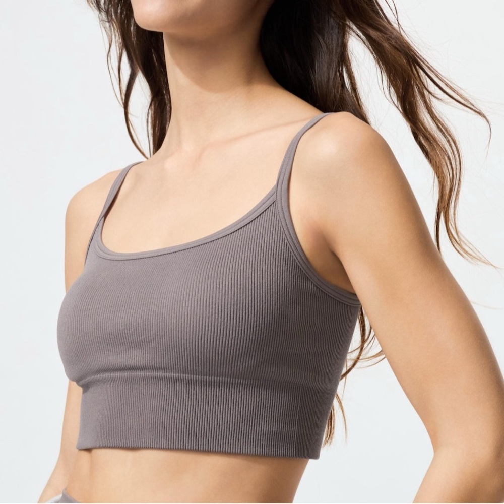 Uniqlo Gray Ribbed Seamless Bra Camisole